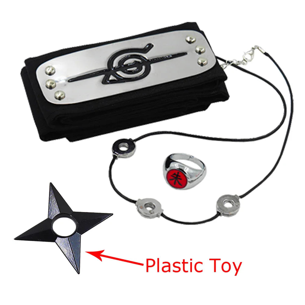 Cosplay set with a headband, ring, and plastic throwing star
