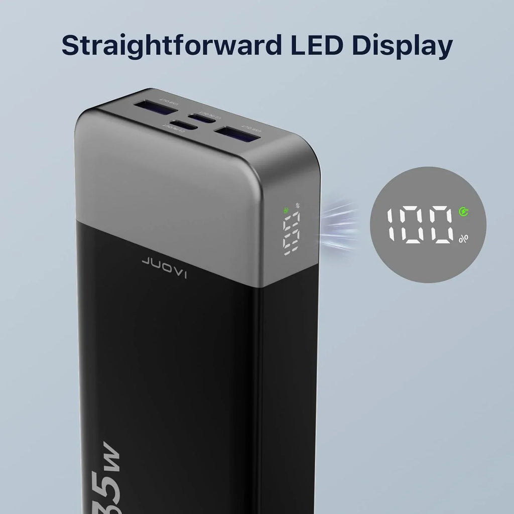Portable power bank with LED digital display available in orange, blue, pink, black, and green – view 6