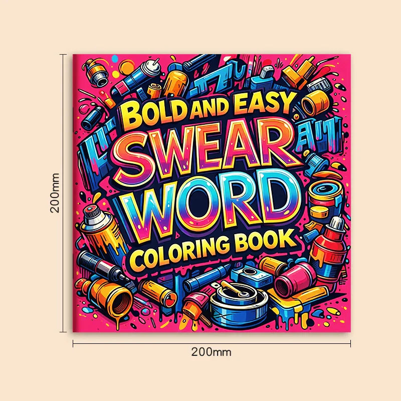 Front cover of a swear word adult coloring book with graffiti style title