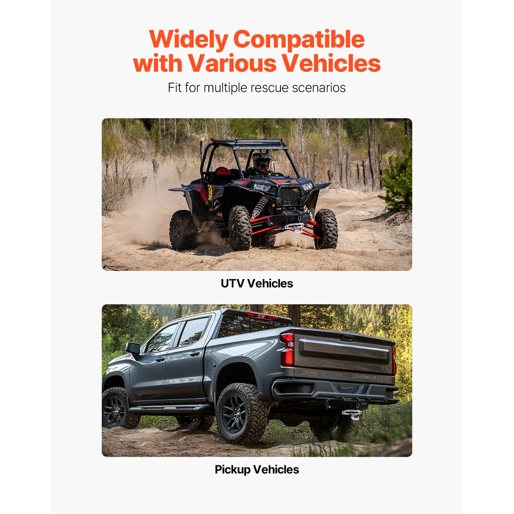 Trailer hitch winch mount compatible with UTV and pickup truck vehicles