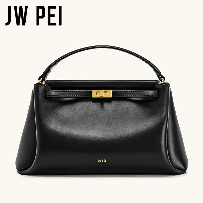 Black mini top handle handbag with gold hardware