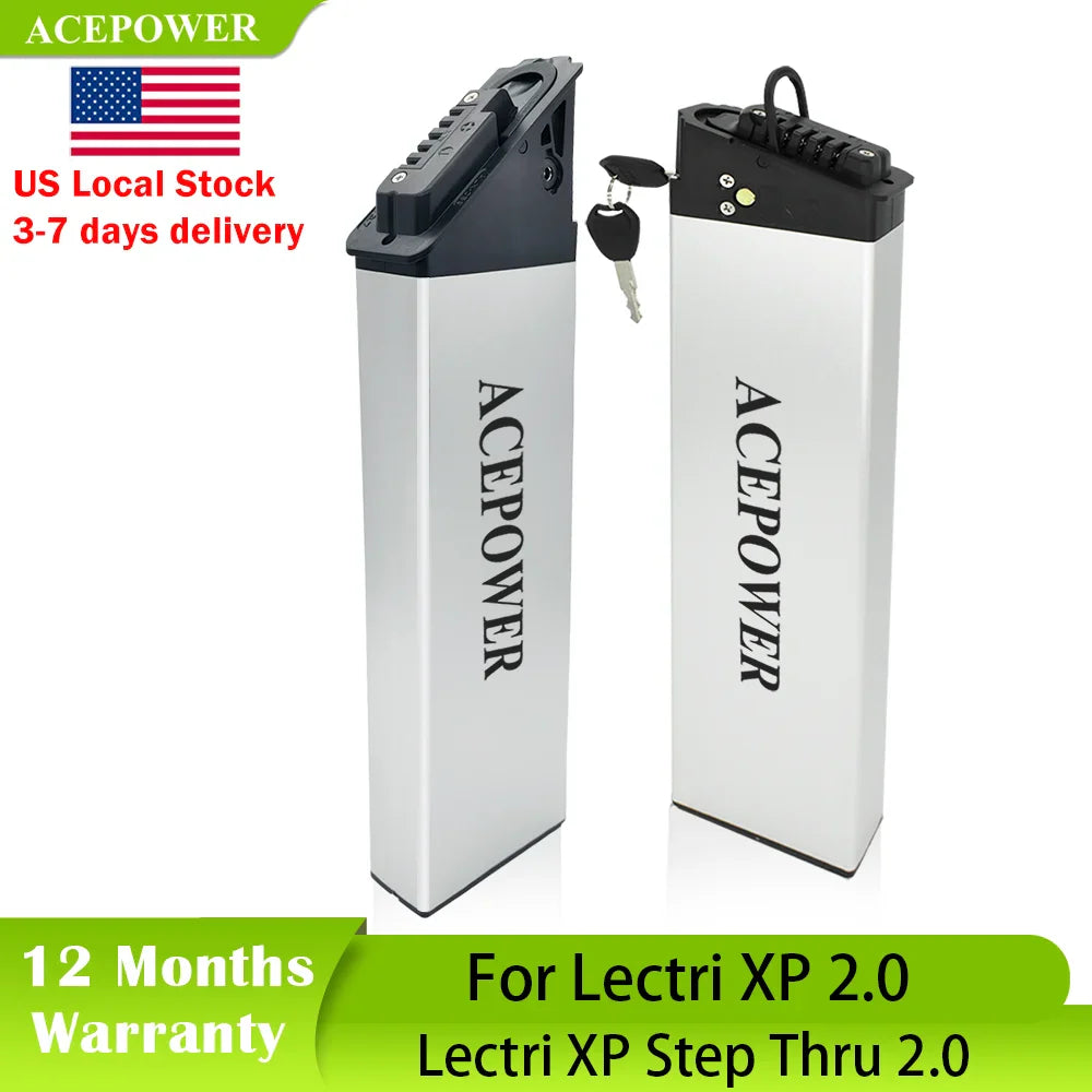 Replacement electric bike battery with key for folding electric bicycles