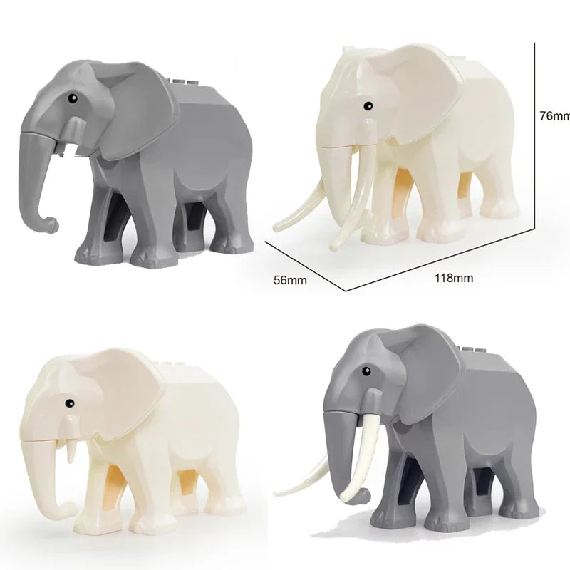 A collection of various MOC zoo and farm animal figures including plastic building blocks. – view 3