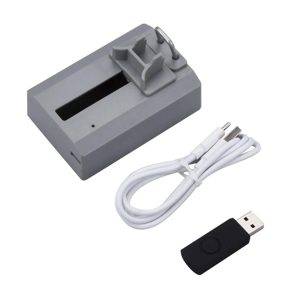 Watch calibration set with grey tester, white USB cable and black USB connector