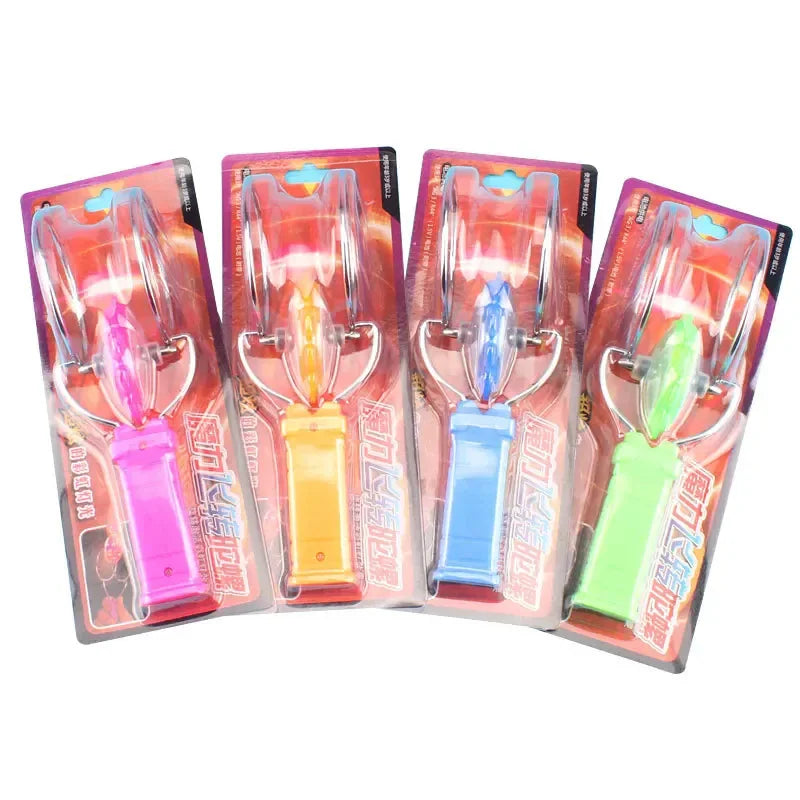 Four magnetic spinning top toys in retail packaging