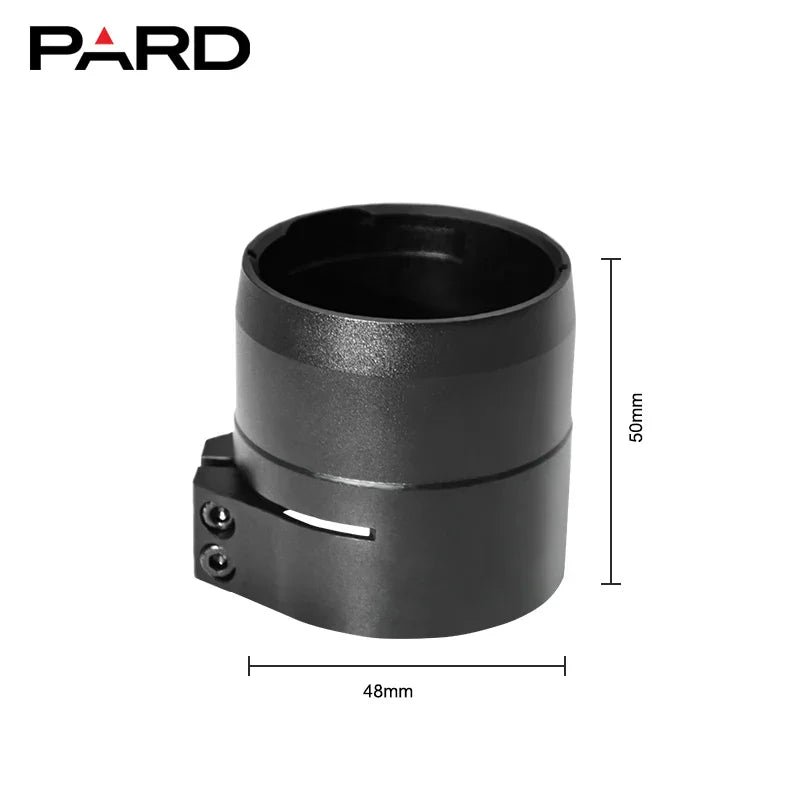 48mm black aluminium adapter for night vision scope with dimensions