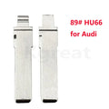 Metal key blade blank, model 89 for vehicle remote replacement.
