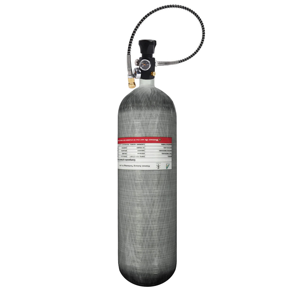 Carbon fiber air cylinder with valve and pressure hose