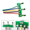 Green PCB board for electric vehicle motor with five multi-colored wires and hall sensors