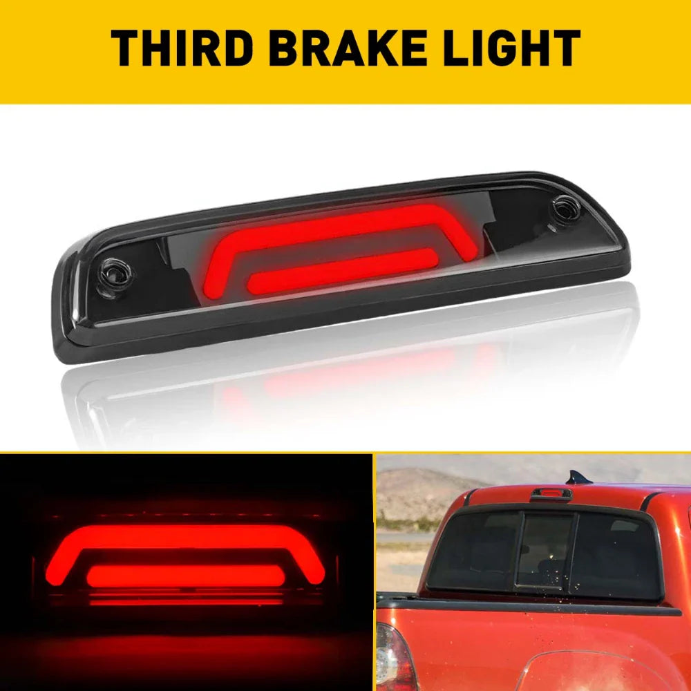 Smoke lens LED third brake light with red light bar for truck