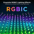 RGBIC LED net lights with vibrant multi-coloured lighting effects