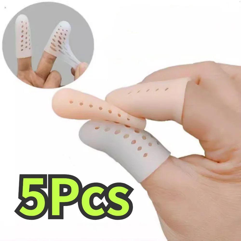 Assorted silicone finger and toe protector sleeves in skin color, white, and transparent