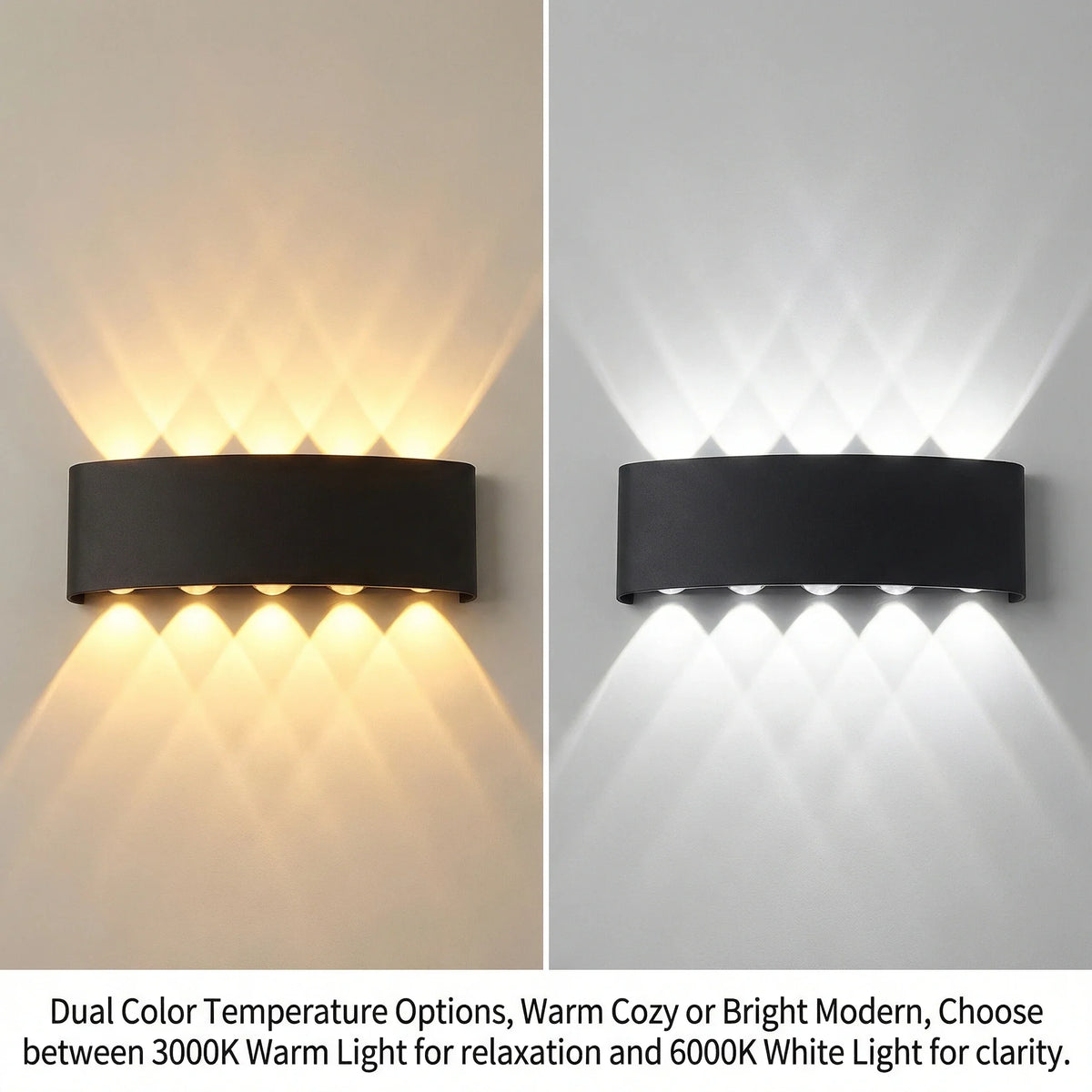 LED Wall Sconces 2W/4W/6W/8W/10W Modern Wall Light, Hardwired Aluminum Wall Lamp,Black Up Down Wall Mount Lights for Living – view 3