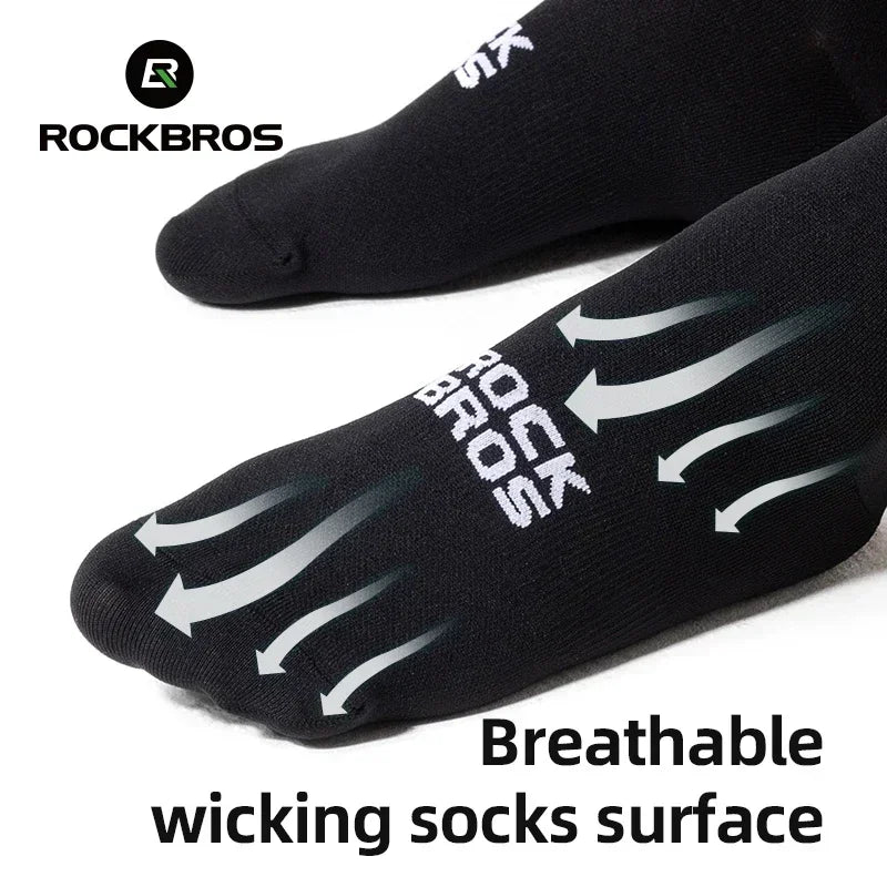 Close up of black athletic socks demonstrating breathability