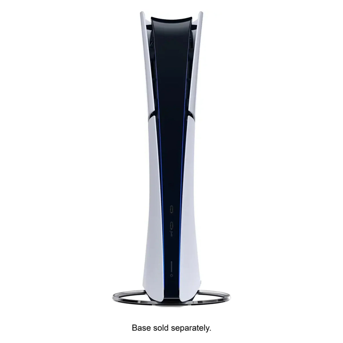 White and black digital game console standing upright
