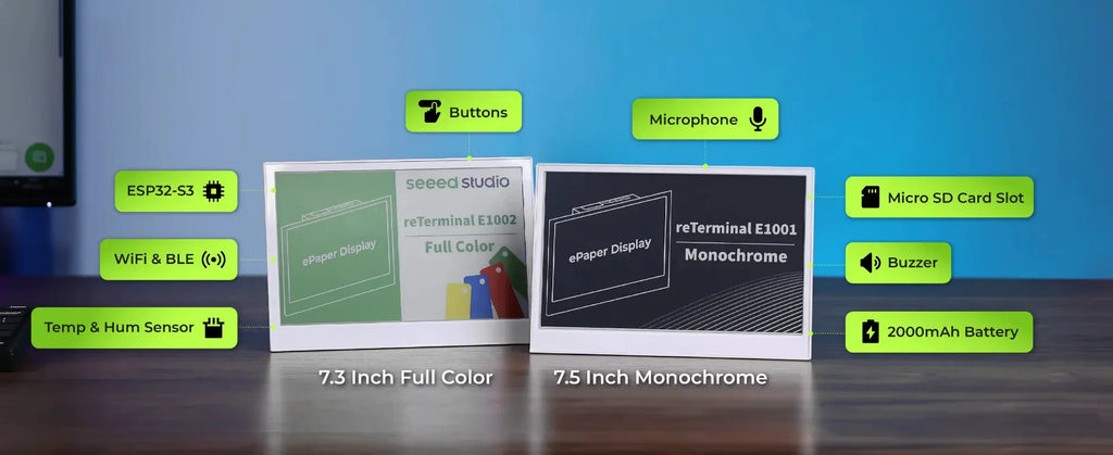 Comparison between 7.3 inch color and 7.5 inch monochrome e-paper displays
