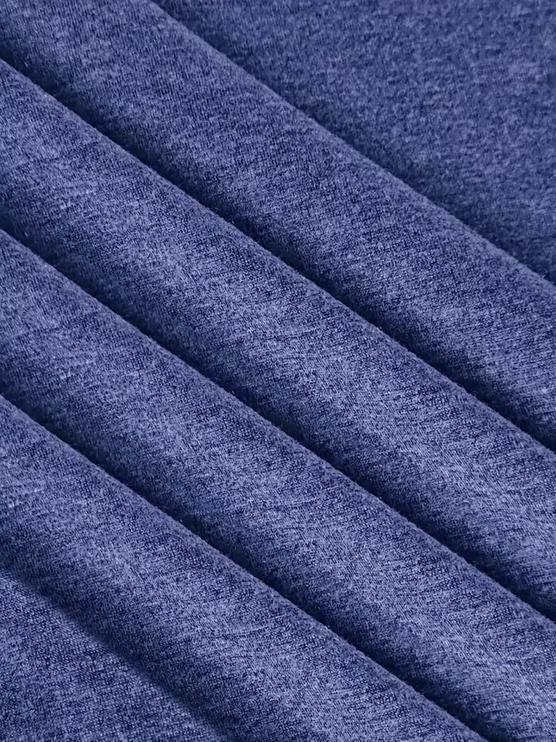 Close-up of textured blue fabric detail for a t-shirt