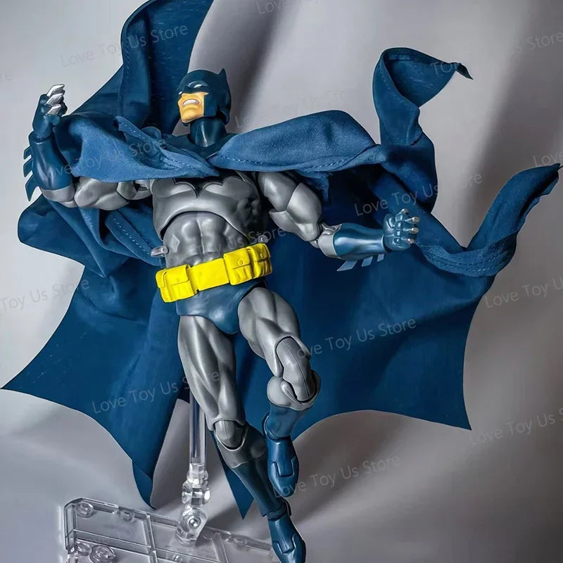 Batman Hush action figure in flying pose with display stand
