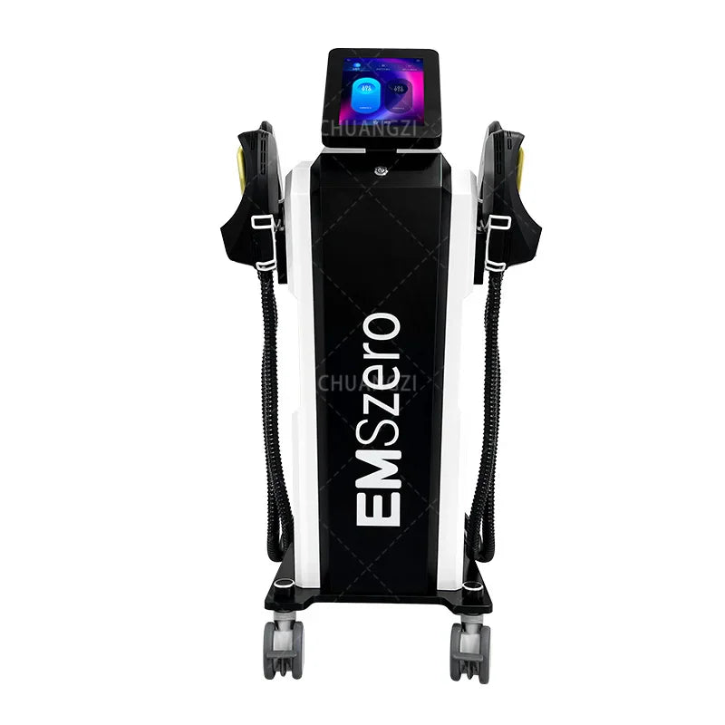 Front view of a body sculpting machine with a digital display screen