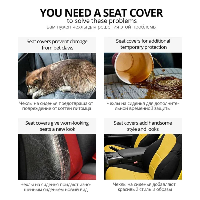 Infographic showing benefits of protective car seat covers