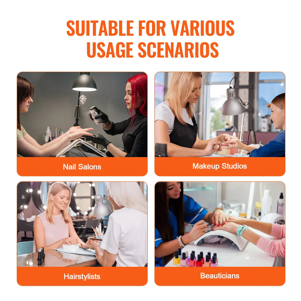 Lifestyle usage of portable rolling makeup workstation in various beauty salon settings