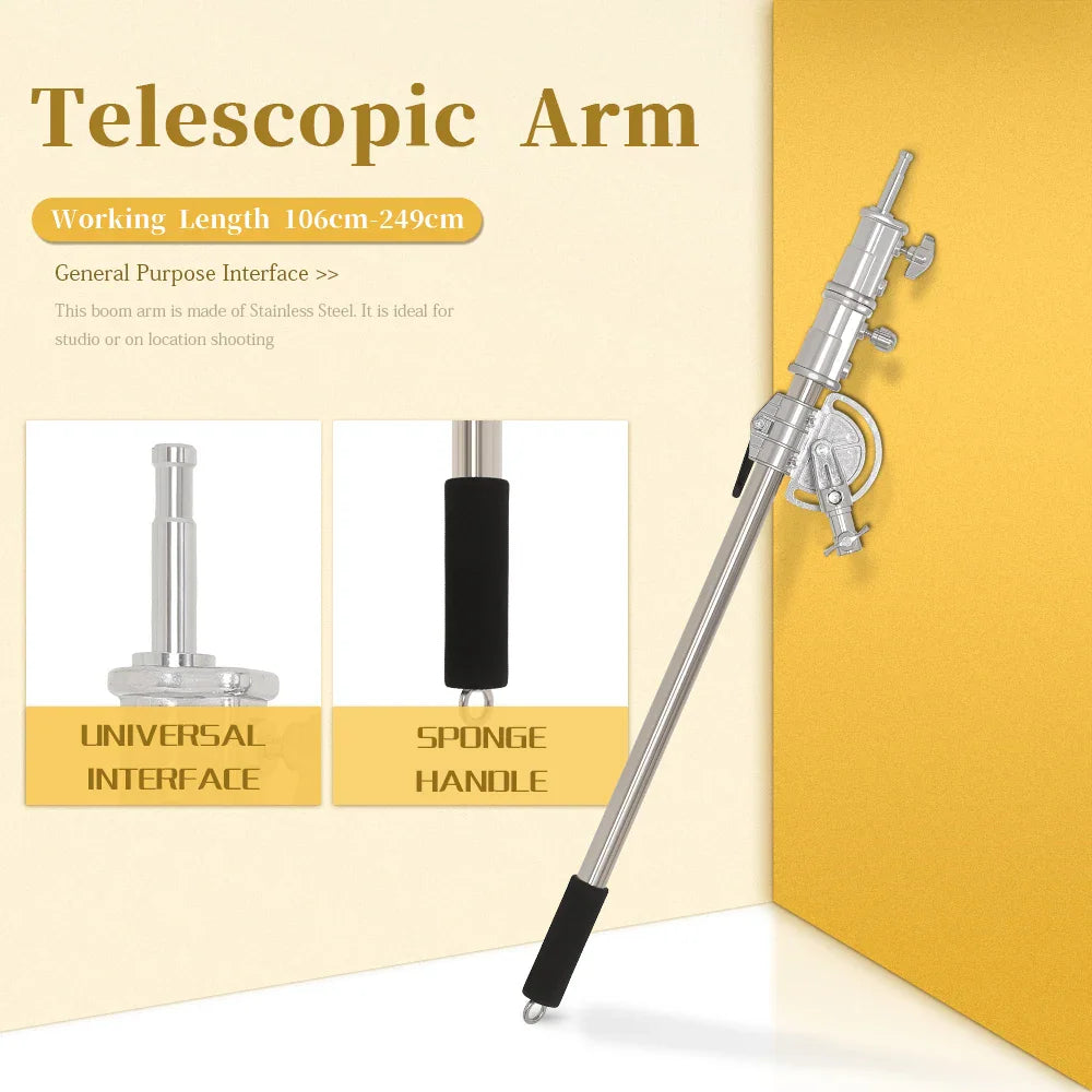 Telescopic boom arm components with text labels for interface and handle
