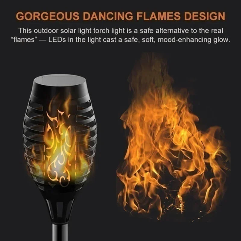 1/2/4/6/8/10Pcs Solar Flame Torch Lights Flickering Light Waterproof Garden Decoration Outdoor Lawn Path Yard Patio Floor – view 6