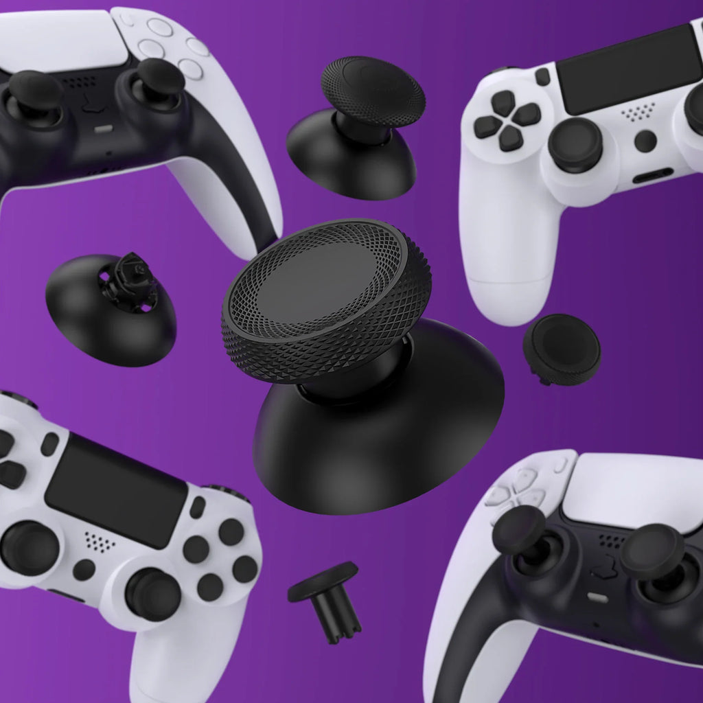 Set of replacement thumbsticks and caps for game controllers