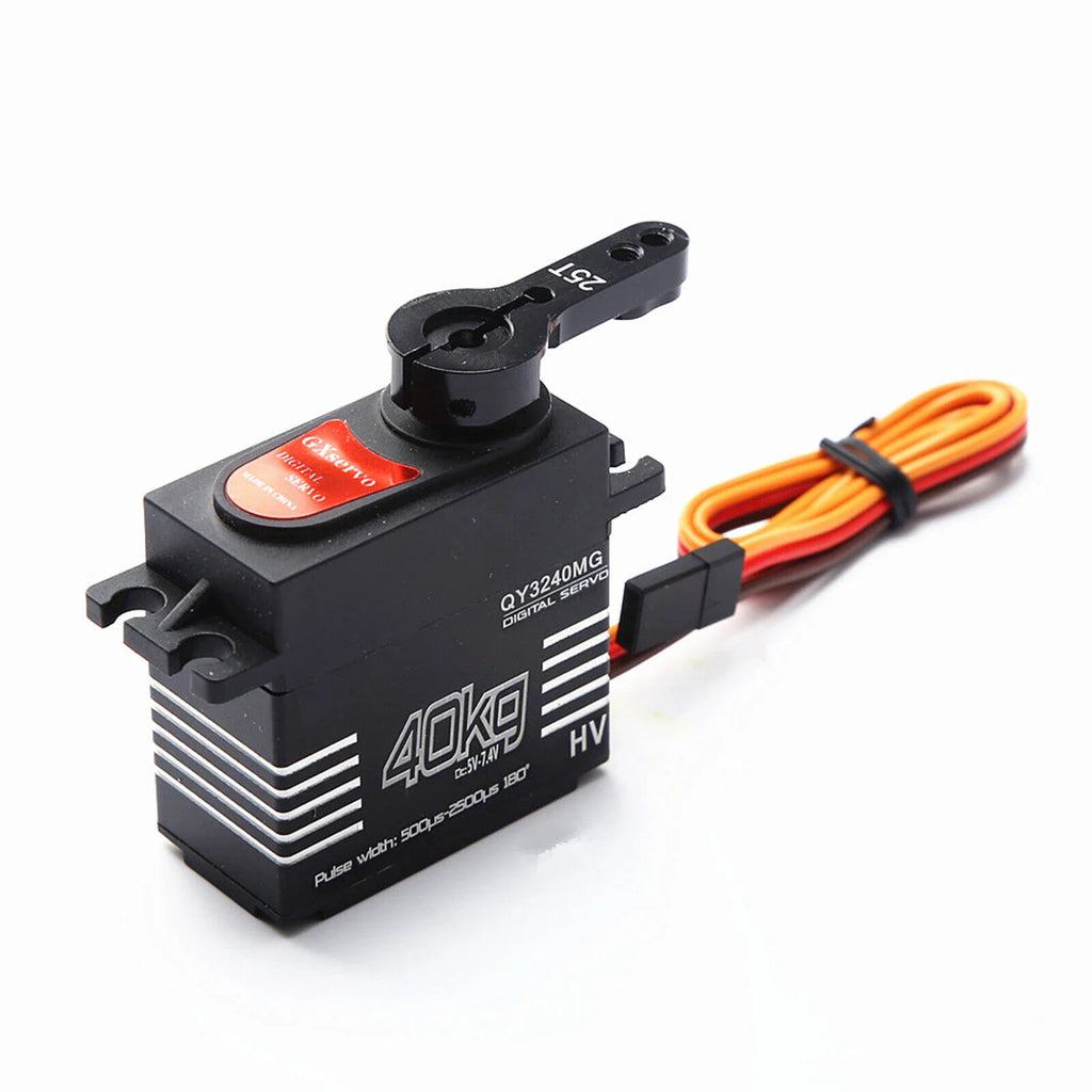 40KG high-torque waterproof digital RC servo with installed black 25T servo arm