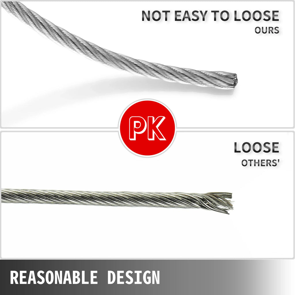 Comparison of durable stainless steel wire rope versus loose alternative