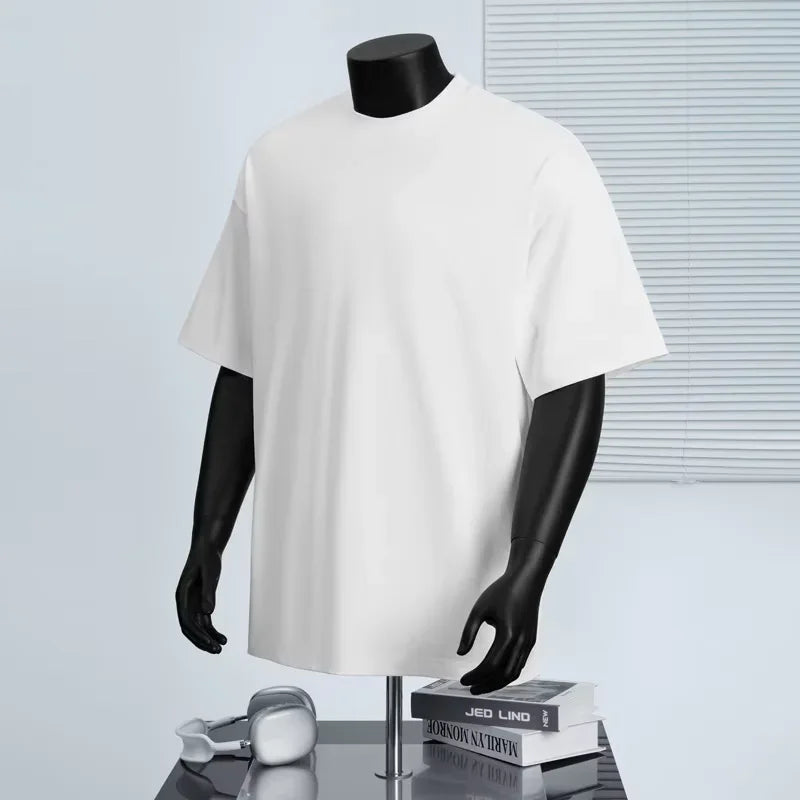 Plain white oversized men's t-shirt on a mannequin