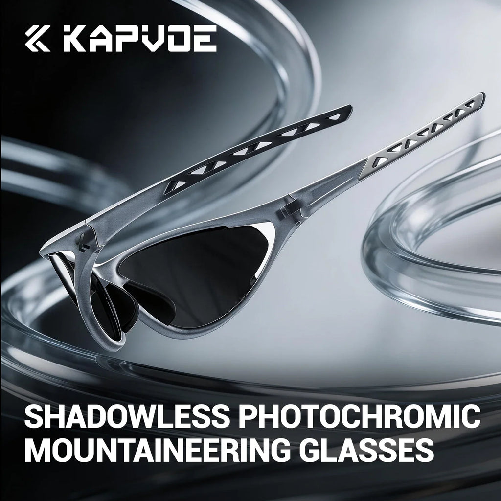 Shadowless photochromic mountaineering glasses