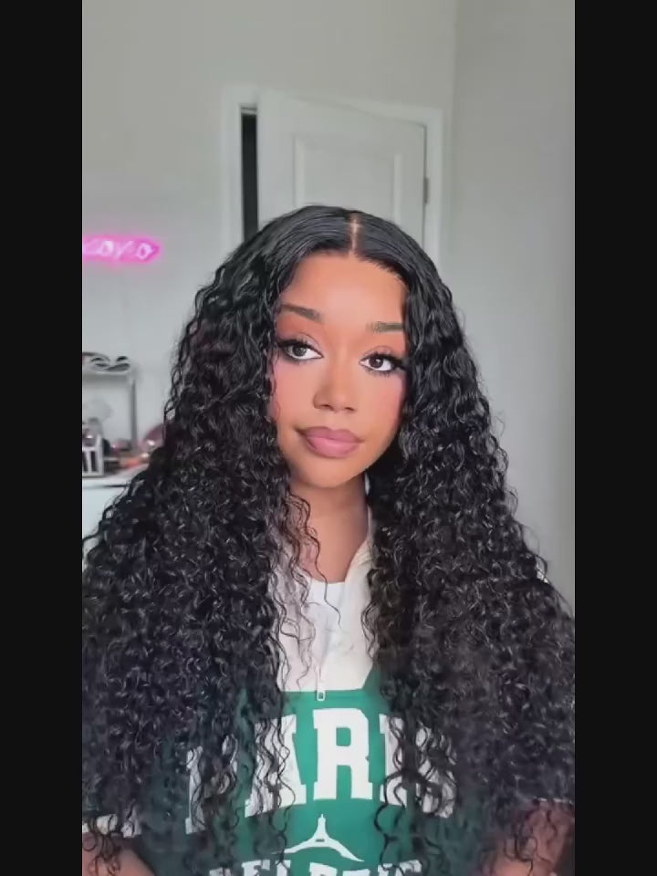 40 Inch Deep Wave Human Hair Glueless Wig, 250% Density