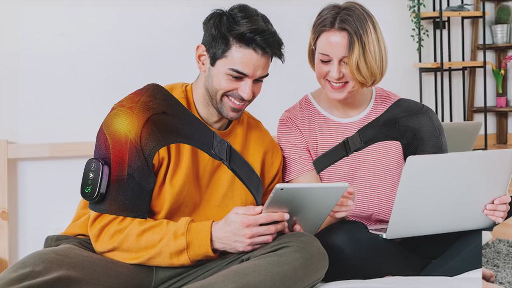 Electric Heating Shoulder Massager with Vibration and Rechargeable Battery