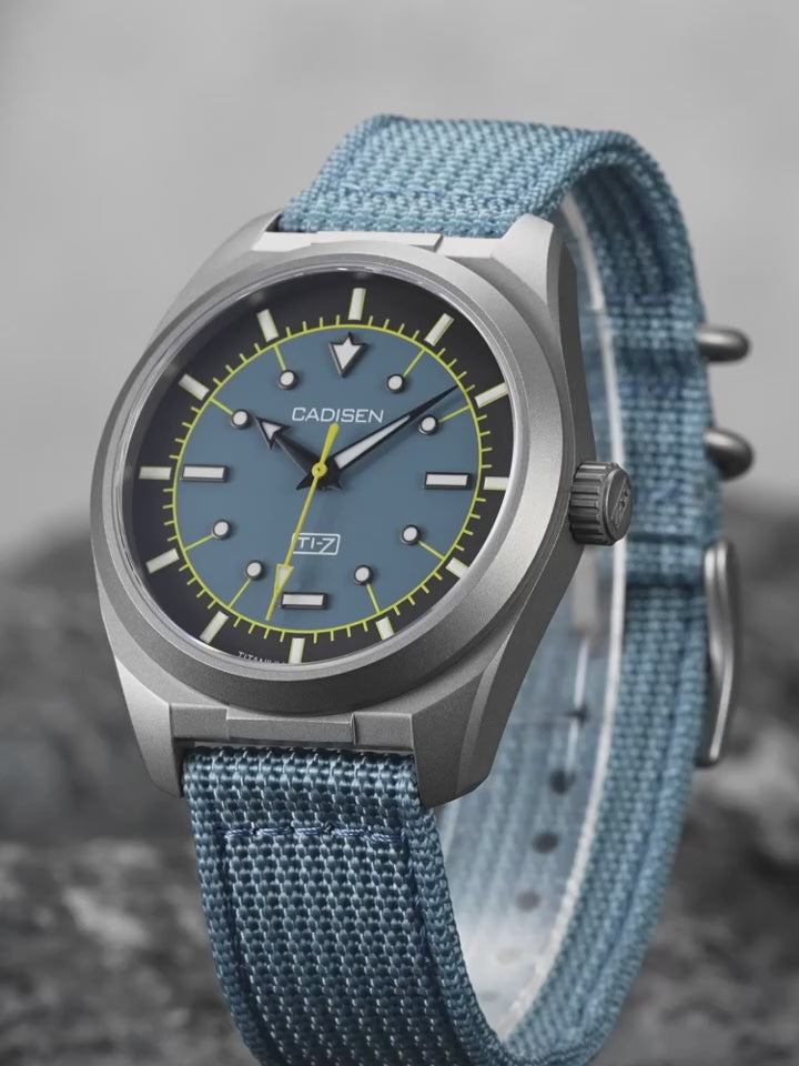 Cadisen Ti-7 Automatic Mechanical Watch, Titanium Case, 40mm