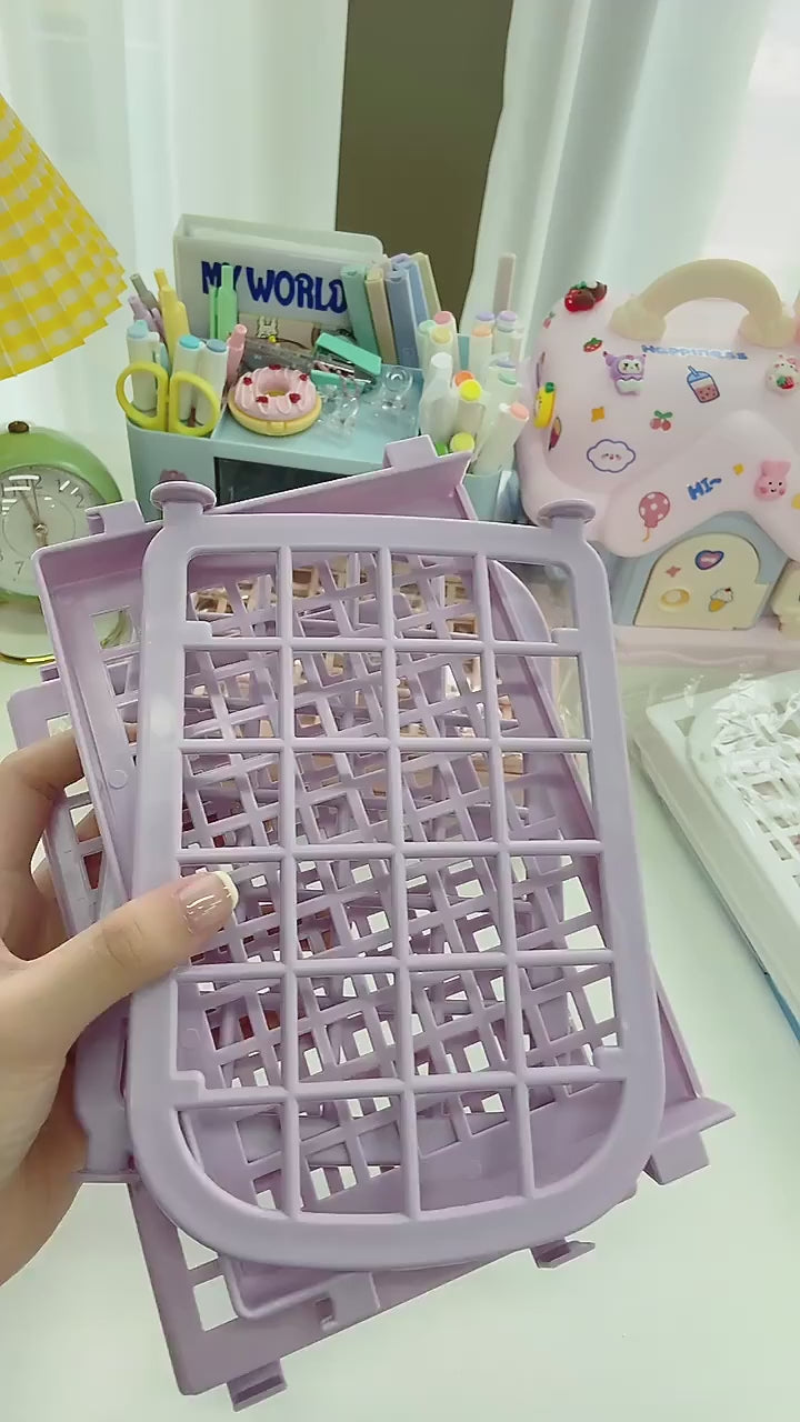 JESJELIU Desktop Stationery Rack Plastic Storage Organizer 21 × 13.7 × 19.8cm