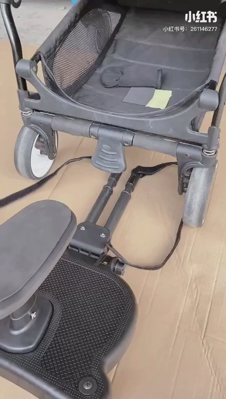 2-in-1 Universal Sit and Stand Stroller Board for Toddlers, Black