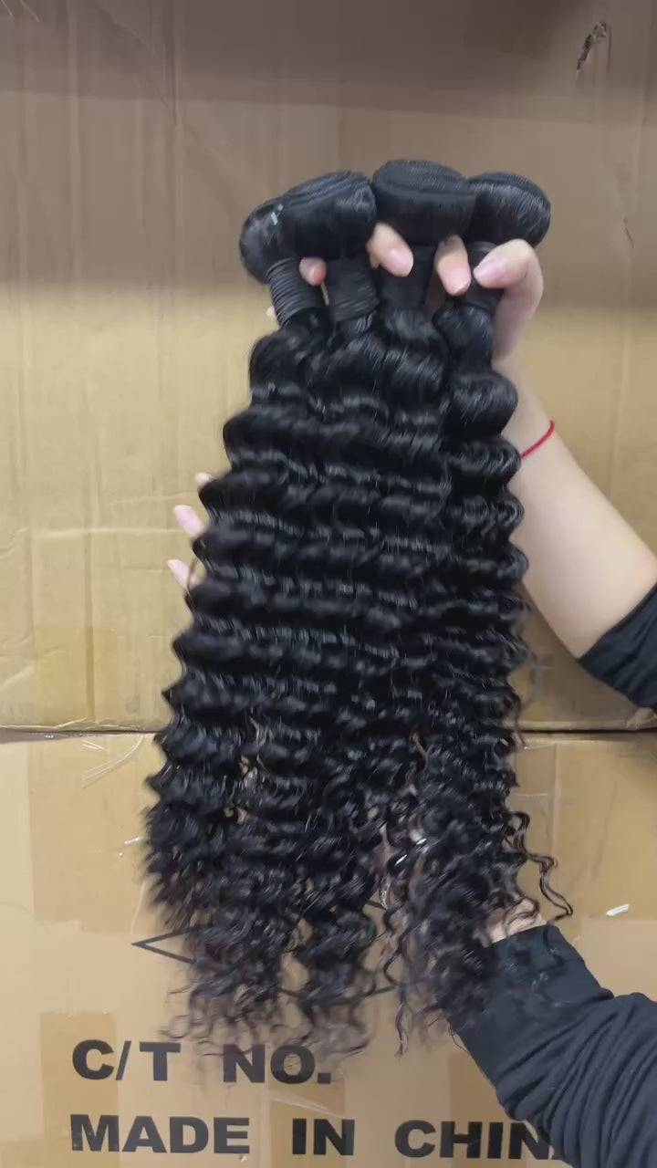 12A Deep Wave Brazilian Human Hair Bundles (20, 22, 24 Inch)