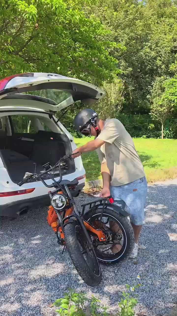 Cybervelo EK6 20" Fat Tire Folding E-Bike, 2000W Peak Motor