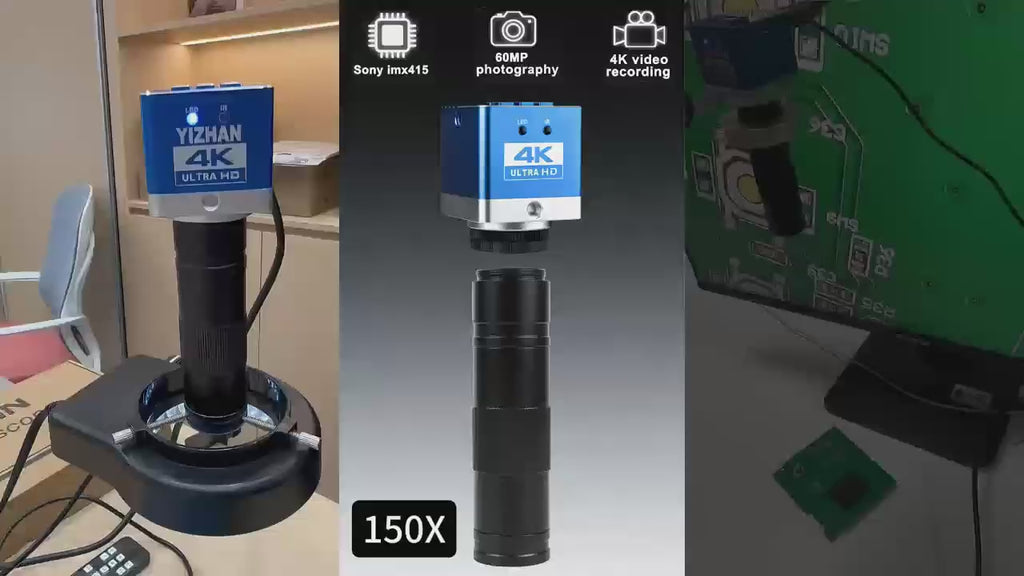 4K Digital Microscope 150X with 60MP Camera for PCB and Repair