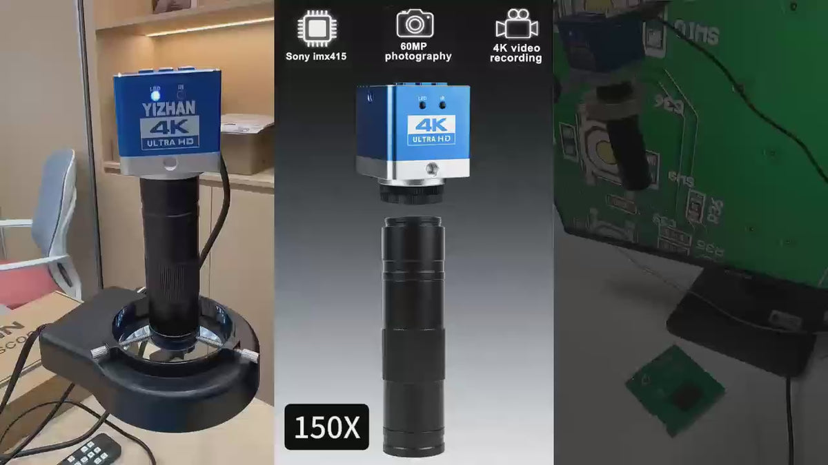 4K Digital Microscope 150X with 60MP Camera for PCB and Repair